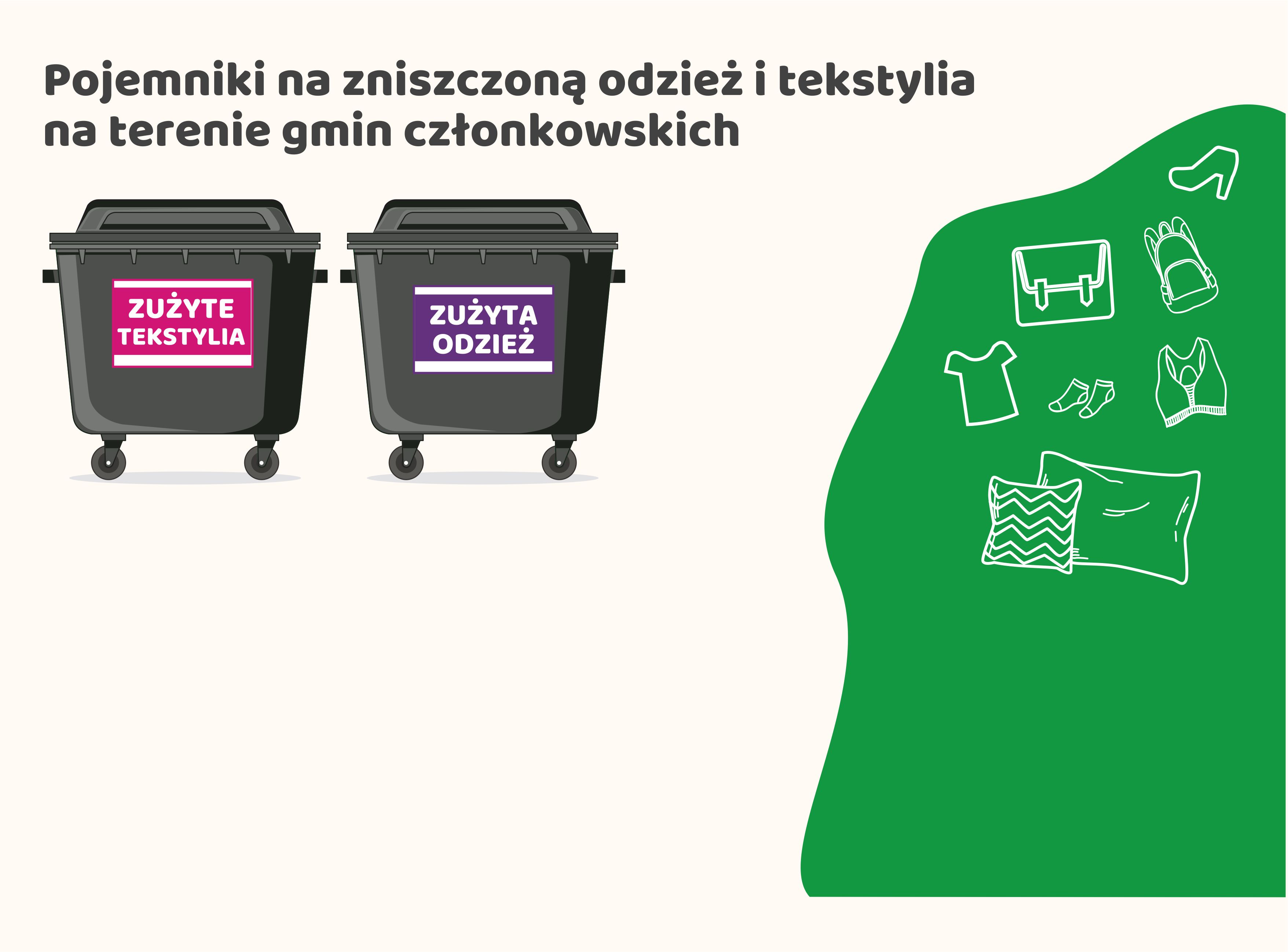 Dodatkowe pojemniki na zużytą, zniszczoną odzież i tekstylia