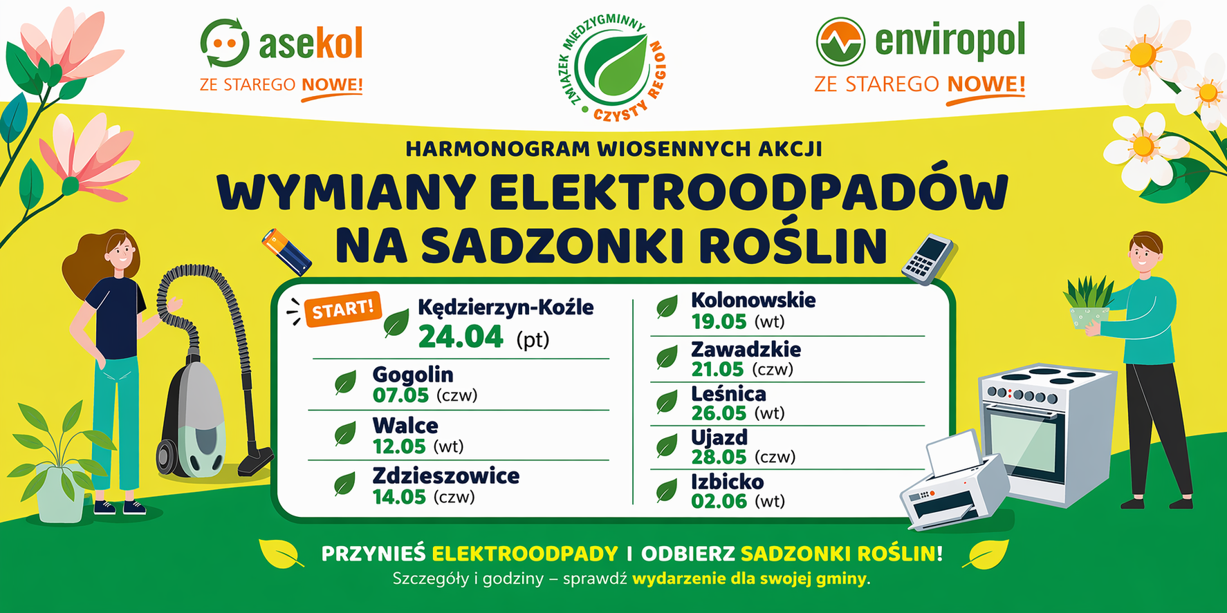 Wiosenne akcje wymiany elektroodpadów na sadzonki