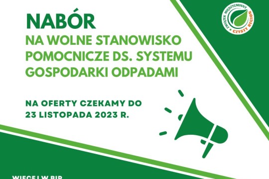 Nabór na wolne stanowisko pomocnicze