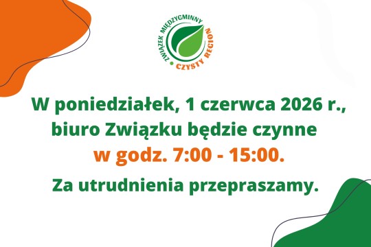 1 czerwca biuro Związku czynne krócej