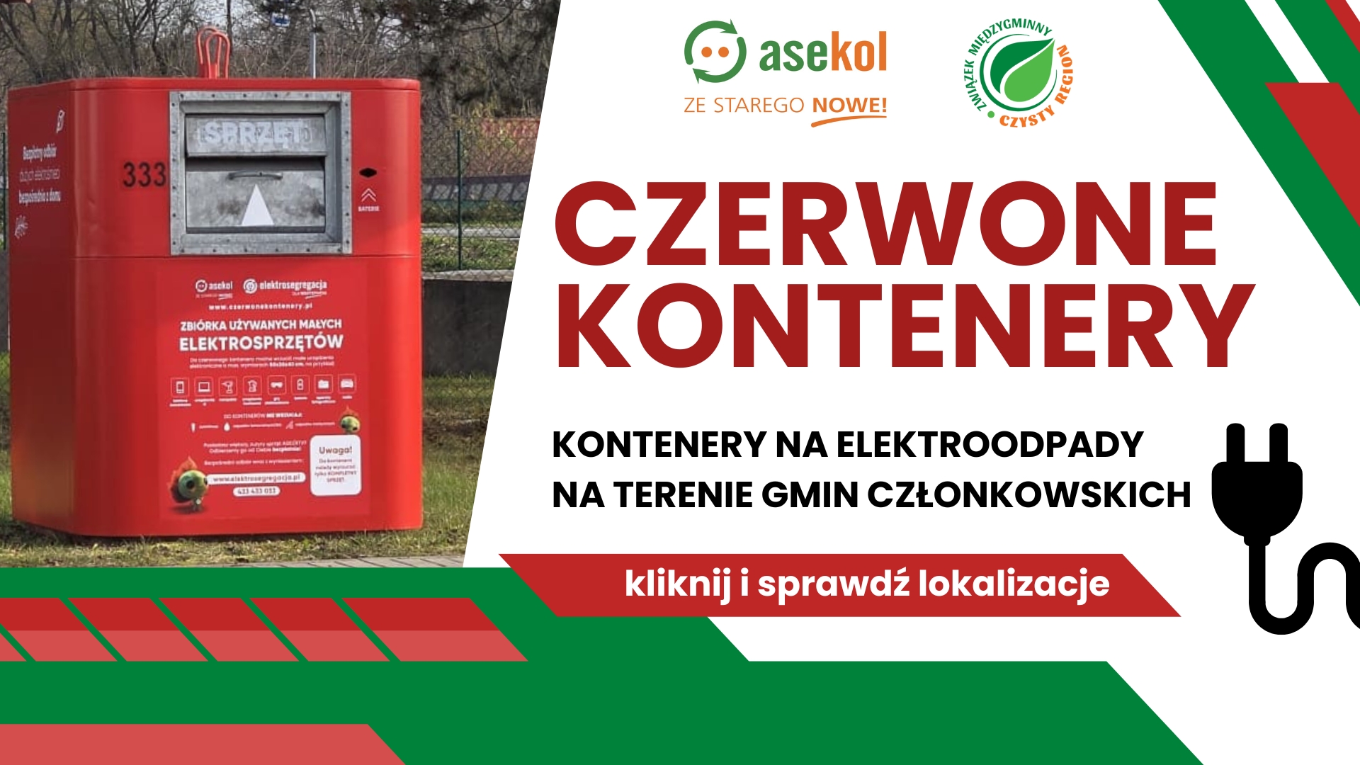 Czerwone kontenery na elektroodpady