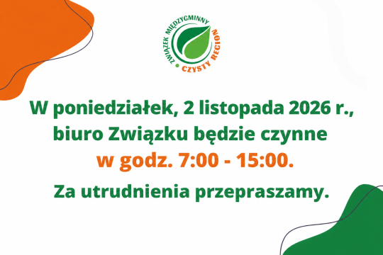 2 listopada biuro Związku czynne krócej