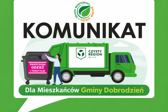 KOMUNIKAT DLA MIESZKAŃCÓW GMINY DOBRODZIEŃ